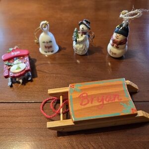 Five Personalized Holiday Ornament Set - Bryan